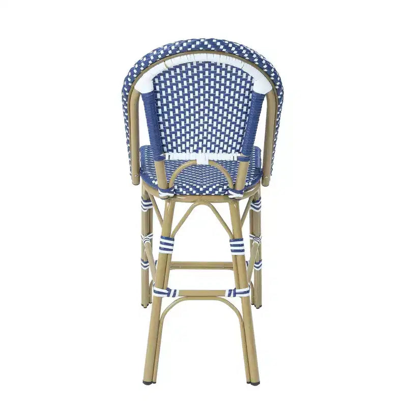 Set da pranzo da esterno Franco 5 pezzi con altezza da bancone - miBasics: Set tavolo e sgabelli da bar da esterno in alluminio, resistente all'acqua