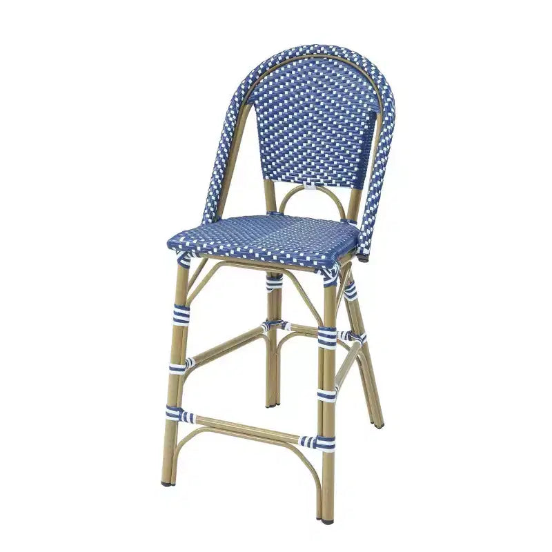 Set da pranzo da esterno Franco 5 pezzi con altezza da bancone - miBasics: Set tavolo e sgabelli da bar da esterno in alluminio, resistente all'acqua
