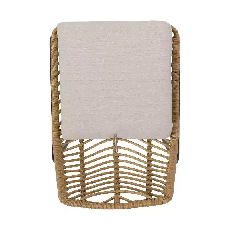 Set da pranzo da esterno Bleckley 7 pezzi in vimini - Marrone chiaro/Beige/Teak - Christopher Knight Home: Set mobili da giardino in rattan con piano tavolo in acacia