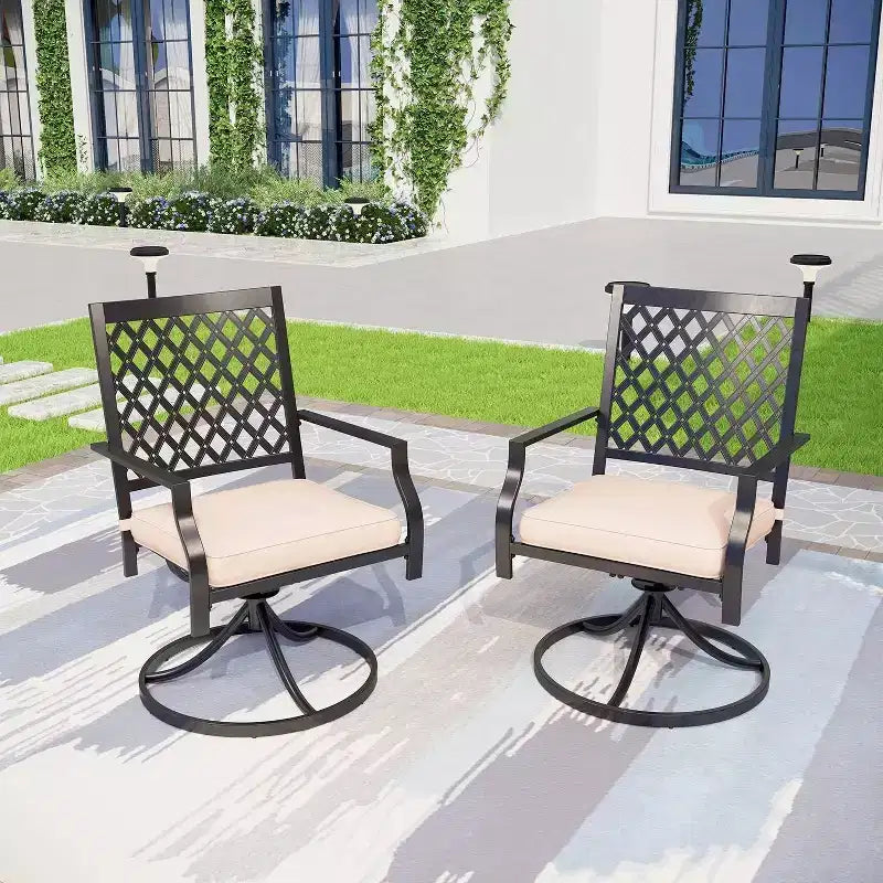 Set da pranzo da 5 pezzi con tavolo da 94 cm e 4 sedie girevoli con braccioli - Captiva Designs