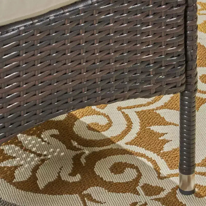Set da pranzo espandibile Nadia 9 pezzi in legno e vimini - Naturale/Marrone/Beige - Christopher Knight Home