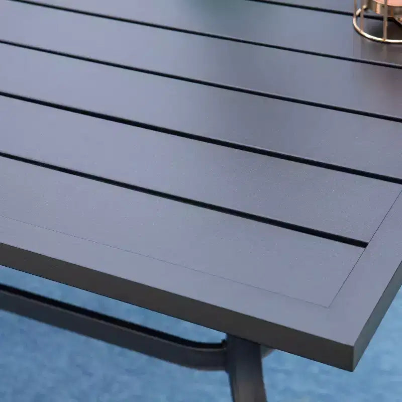 Set da patio da 7 pezzi con tavolo rettangolare e sedie a sdraio reclinabili con braccioli - Captiva Designs: Mobili per sala da pranzo da esterno
