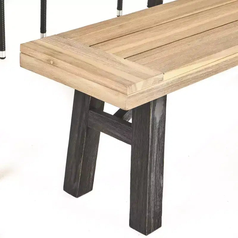 Set da pranzo Hensley 6 pezzi in acacia e vimini: Resistente alle intemperie, Arredo da giardino - Christopher Knight Home