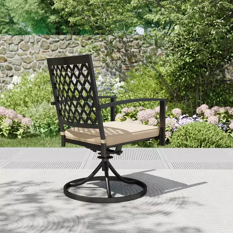 Set da patio 7 pezzi con tavolo da 37" e poltrone girevoli con schienale a rombi - Captiva Designs