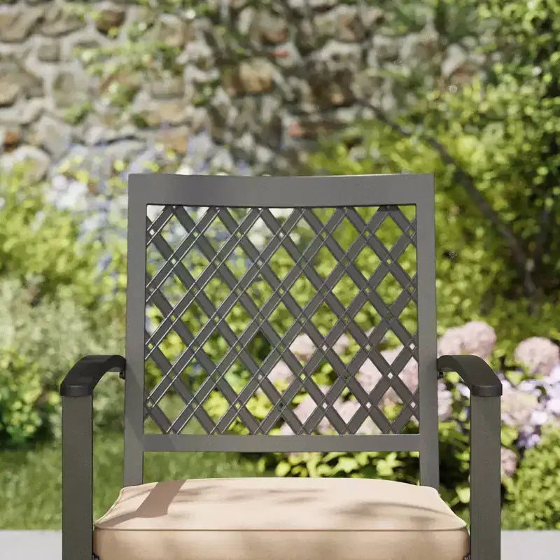 Set da patio 7 pezzi con tavolo da 37" e poltrone girevoli con schienale a rombi - Captiva Designs
