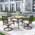 5pc Outdoor Swivel Chairs & Square Table - Captiva Designs