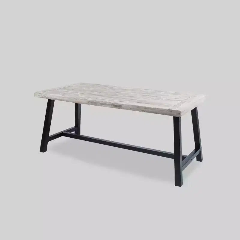 Set da pranzo Luster 6 pezzi in legno di acacia e vimini - Grigio chiaro/Grigio - Christopher Knight Home: Resistente alle intemperie, ferramenta in acciaio zincato