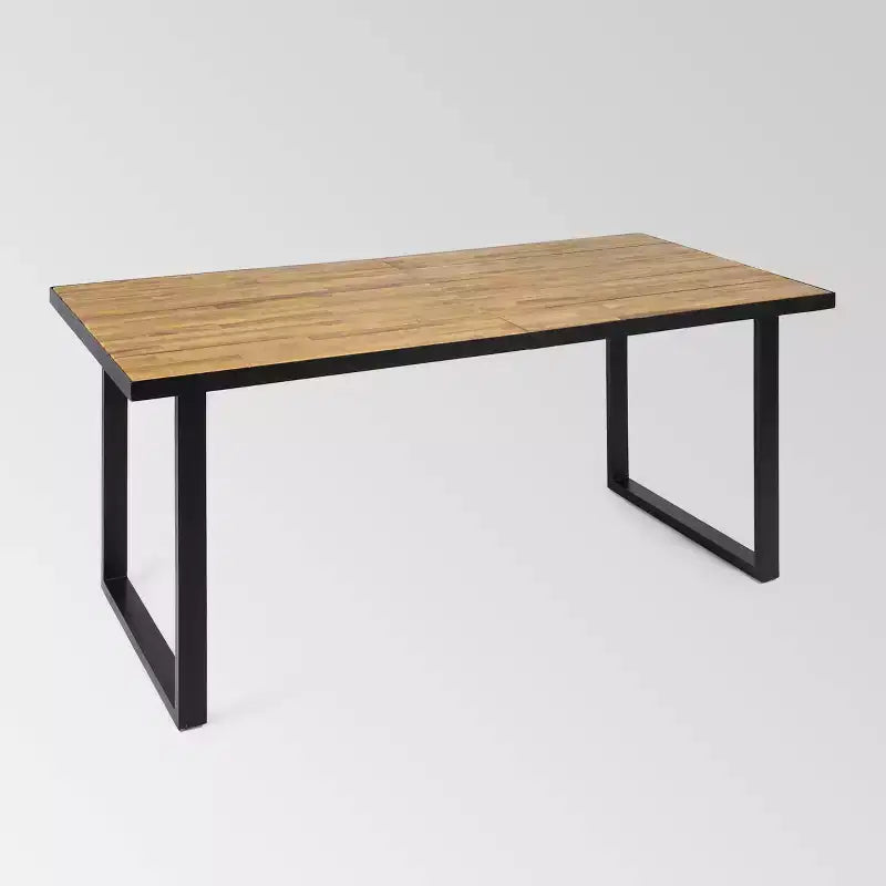 Set da pranzo Heron rettangolare 7 pezzi in legno di acacia e vimini - Teak/Marrone - Christopher Knight Home: resistente alle intemperie con cuscini