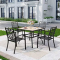 5pc Patio Table & Metal Chairs with Diamondback Design - Captiva Designs