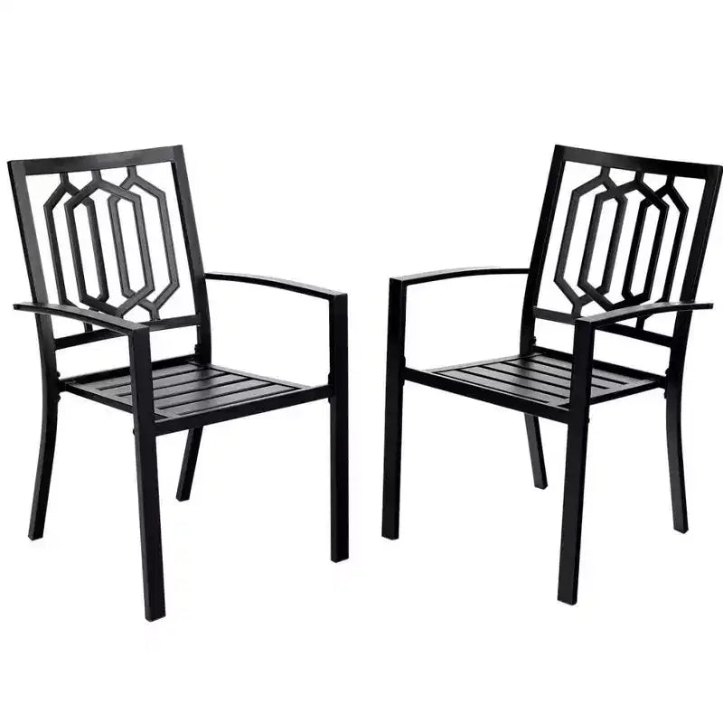 Tavolo e sedie in metallo con design a rombi 5 pz - Captiva Designs
