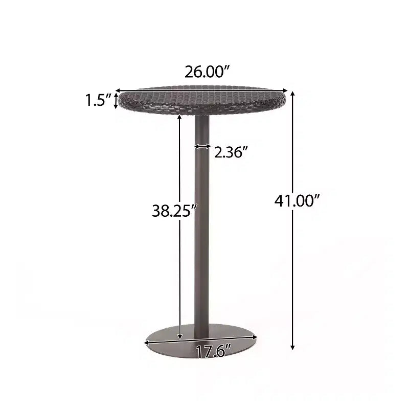 Set da bar rotondo in vimini Dominica 3 pezzi Multimarron/Marrone chiaro - Christopher Knight Home
