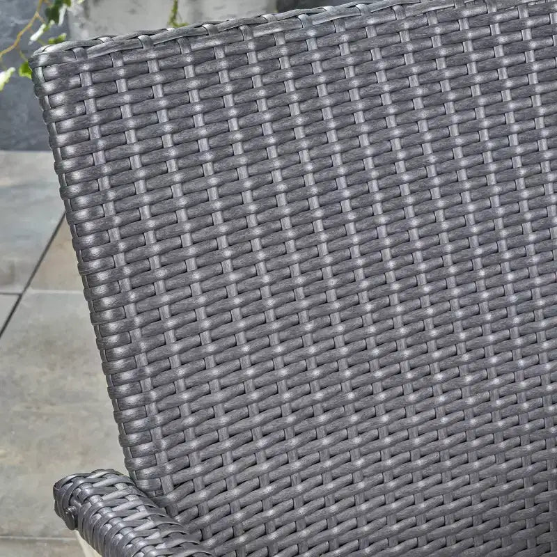 Davenport Set Da Pranzo Espandibile 9 Pezzi in Legno e Vimini Grigio Scuro/Grigio - Christopher Knight Home
