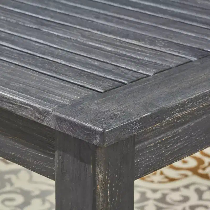 Davenport Set Da Pranzo Espandibile 9 Pezzi in Legno e Vimini Grigio Scuro/Grigio - Christopher Knight Home