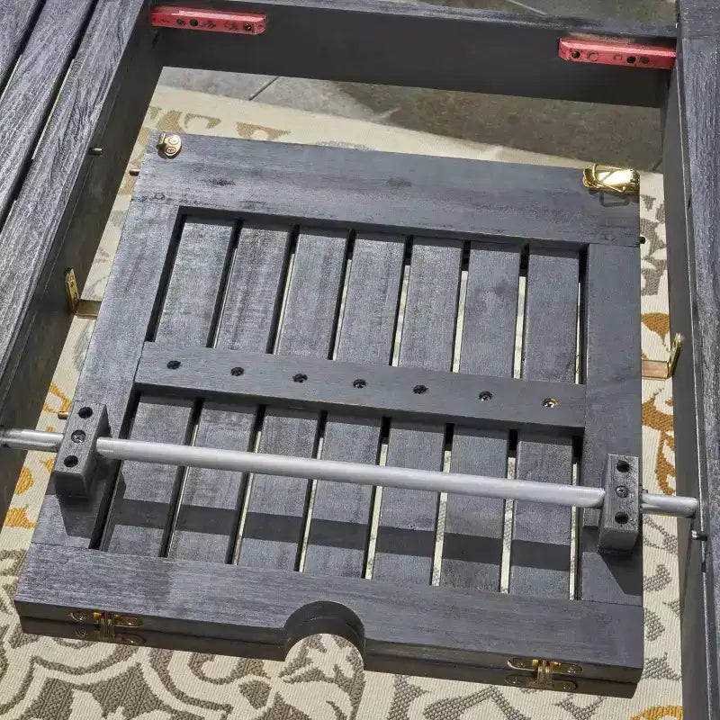 Davenport Set Da Pranzo Espandibile 9 Pezzi in Legno e Vimini Grigio Scuro/Grigio - Christopher Knight Home