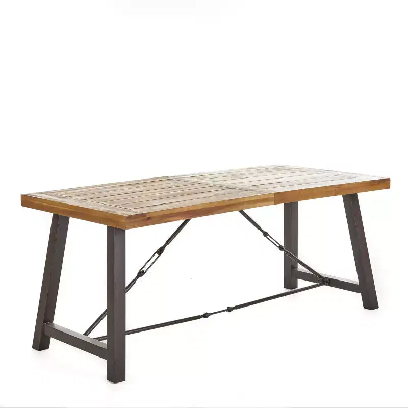 Set da Pranzo Spencer 7 pezzi in legno e vimini - Marrone - Christopher Knight Home: Resistente alle intemperie, telaio in alluminio