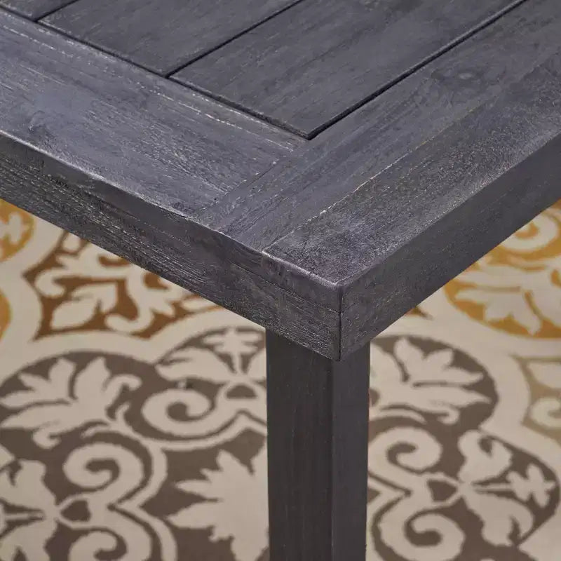 Set da pranzo Garner con 6 sedie in legno e vimini e panca, grigio scuro sabbiato/grigio - Christopher Knight Home