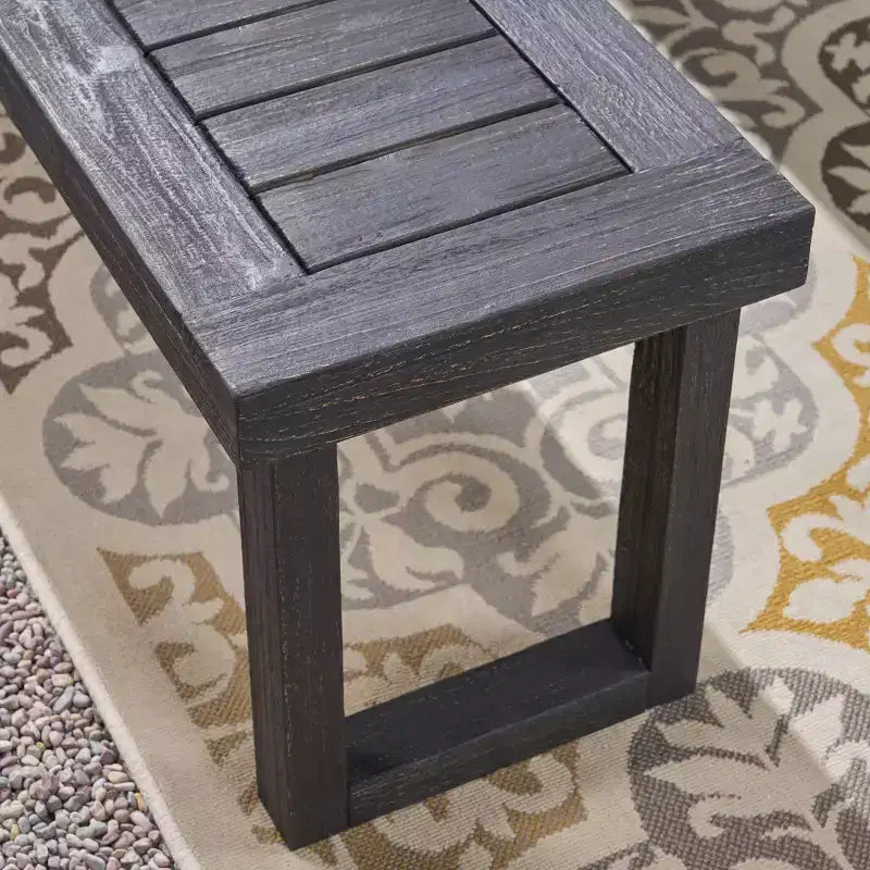 Set da pranzo Garner con 6 sedie in legno e vimini e panca, grigio scuro sabbiato/grigio - Christopher Knight Home