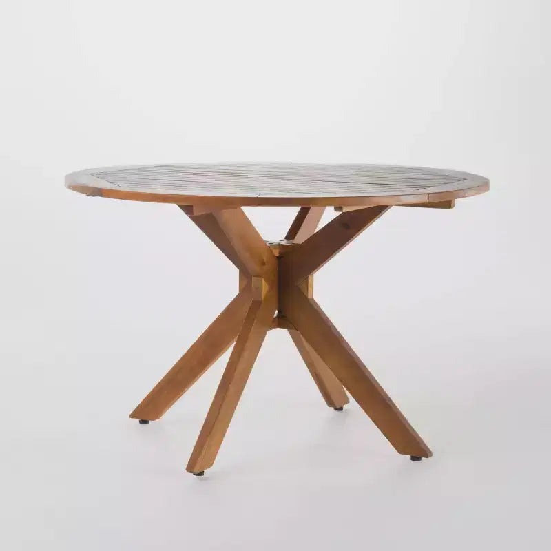 Set da pranzo da esterno Stamford 5 pezzi in legno di acacia e vimini - Marrone - Christopher Knight Home: Resistente alle intemperie, tavolo circolare
