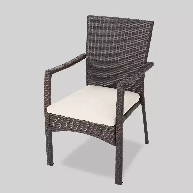Set da pranzo da esterno Stamford 5 pezzi in legno di acacia e vimini - Marrone - Christopher Knight Home: Resistente alle intemperie, tavolo circolare