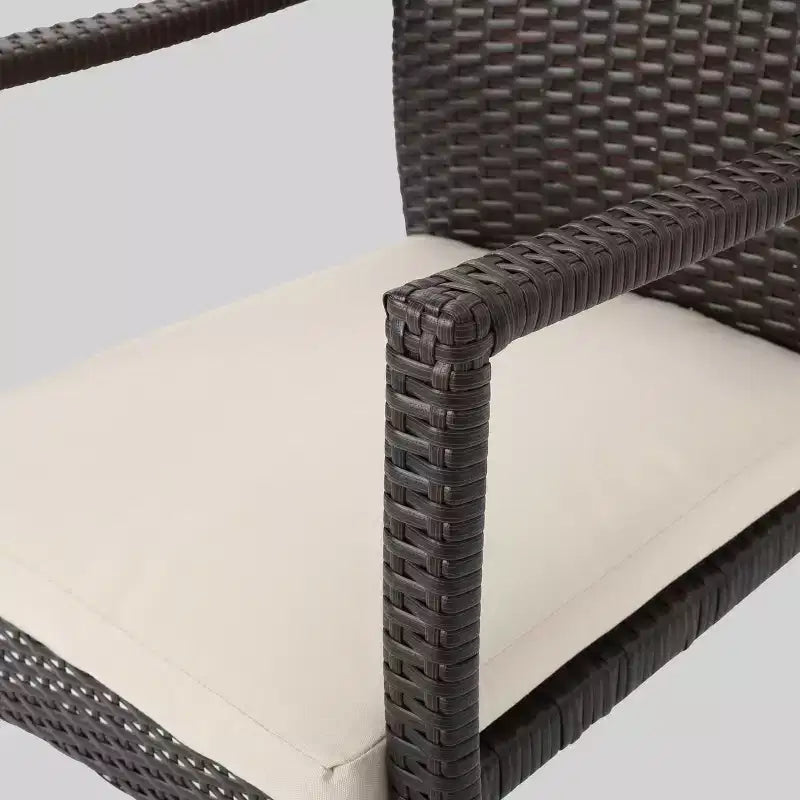 Set da pranzo da esterno Stamford 5 pezzi in legno di acacia e vimini - Marrone - Christopher Knight Home: Resistente alle intemperie, tavolo circolare
