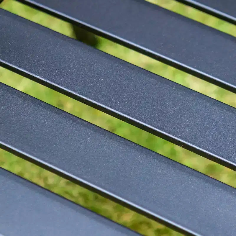 Tavolo rettangolare da esterno 7 pz e 6 sedie con design quadrato - Nero - Captiva Designs
