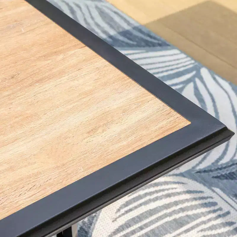 Set da pranzo da 7 pezzi per esterni con tavolo rettangolare con foro per ombrellone e sedie - Captiva Designs