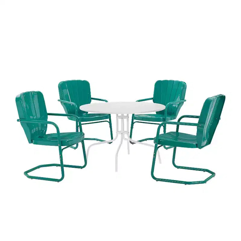 Set da pranzo da esterno Ridgeland 5 pezzi - Turchese - Crosley