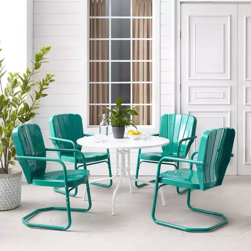 Set da pranzo da esterno Ridgeland 5 pezzi - Turchese - Crosley