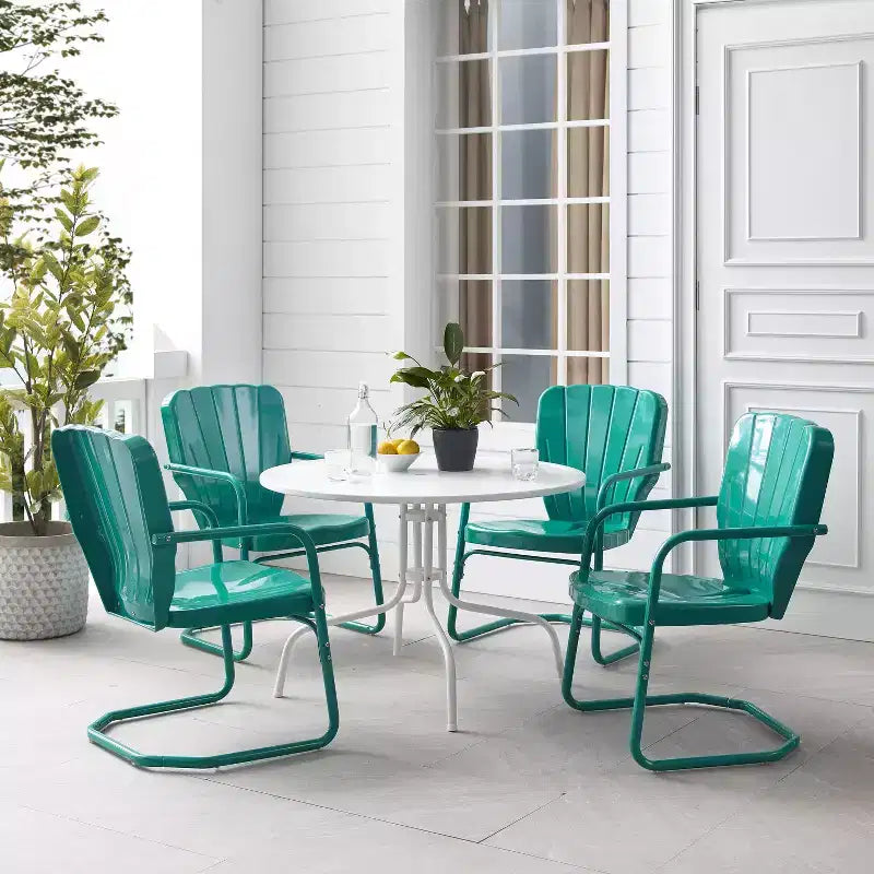 Set da pranzo da esterno Ridgeland 5 pezzi - Turchese - Crosley