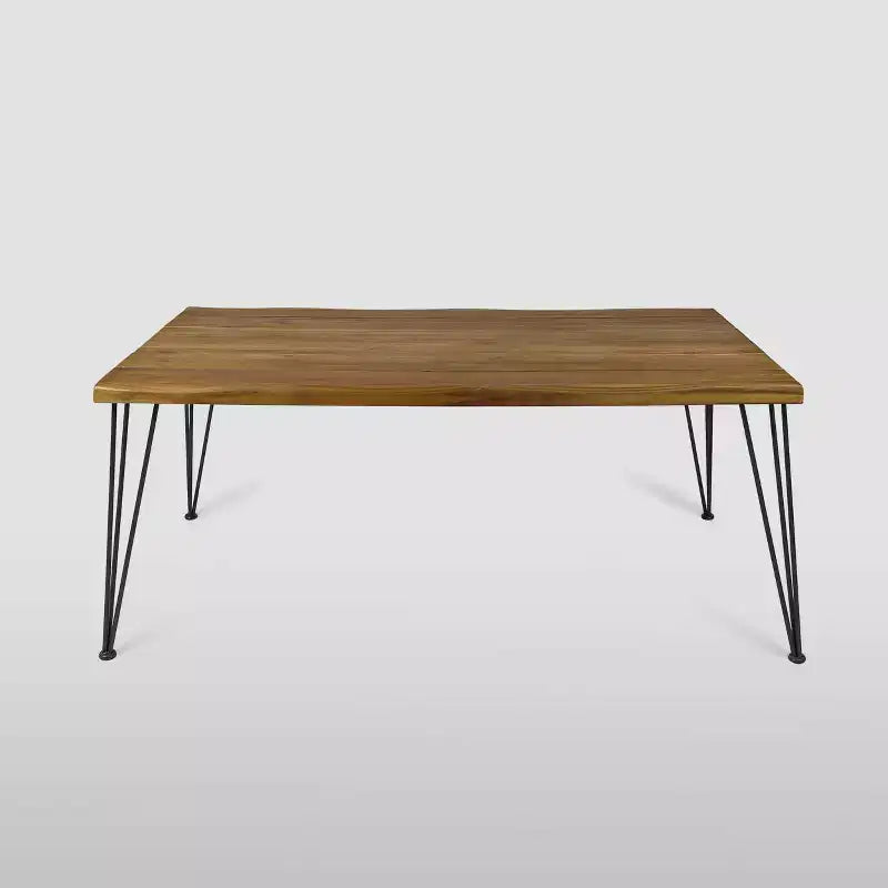 Set da pranzo da patio in 7 pezzi Walker in acacia e vimini Teak - Christopher Knight Home: Sedute da esterno, tavolo con gambe a forcina