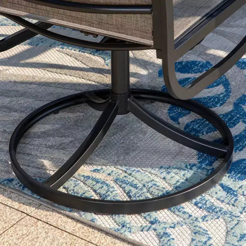 Set da pranzo da patio 7 pezzi con tavolo allungabile in acciaio e sedie a sdraio girevoli a 360° - Captiva Designs: Set di mobili da esterno