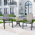 3pc Patio Dining Set with Small Round Table & Lightweight Sling Chairs - Captiva Designs: Outdoor Bistro, Balcony-Compatible