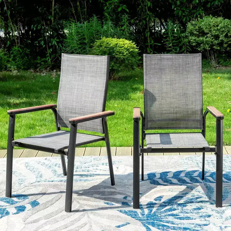 Set da pranzo per patio 3 pezzi con tavolino rotondo e sedie a fionda leggere - Captiva Designs: Bistro da esterno, adatto per balconi