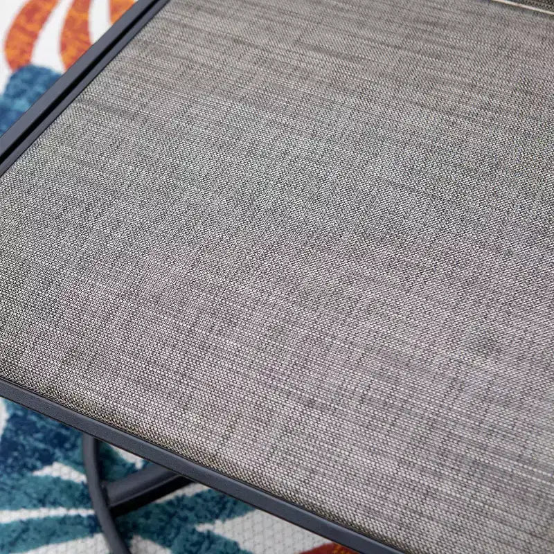 Set da pranzo da esterni 7 pezzi con tavolo rettangolare in acciaio con foro per ombrellone e sedie girevoli - Captiva Designs: Set da patio resistente alla ruggine per 6 persone
