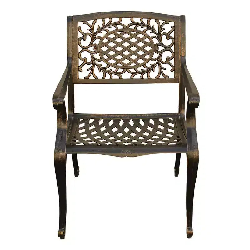 Set da pranzo moderno rettangolare da esterno da 241 cm per 8, resistente ai raggi UV, bronzo - Oakland Living: con sedute in rete e foro per ombrellone