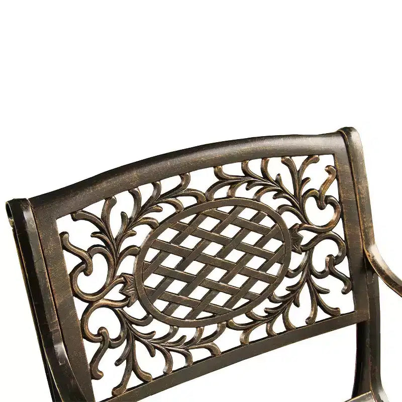 Set da pranzo moderno rettangolare da esterno da 241 cm per 8, resistente ai raggi UV, bronzo - Oakland Living: con sedute in rete e foro per ombrellone