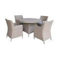 International Concepts 5pc Wicker Outdoor Patio Dining Set: All-Weather, Aluminum Frame, 4 Arm Chairs