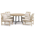 Greemotion 5pc Lyon 3-in-1 Outdoor Convertible Patio Dining Set with Cushioned Chairs Brown: Aluminized, UV-Resistant, 4-Seater