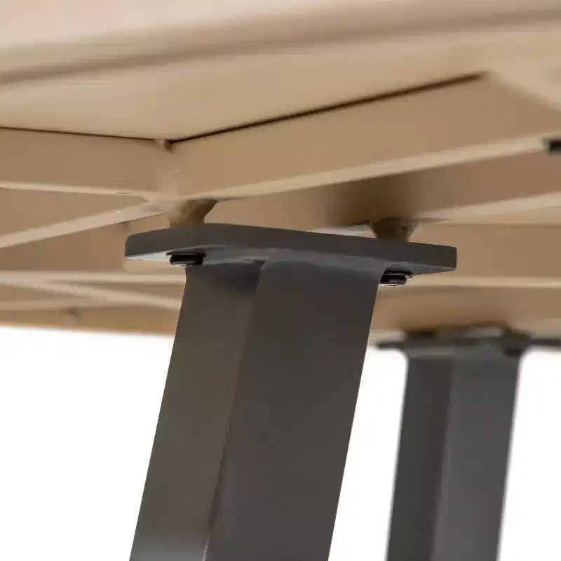 Greemotion Set da pranzo trasformabile da esterno 3-in-1 Lyon 5 pz con sedie imbottite, marrone: Alluminato, resistente ai raggi UV, 4 posti