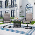 3pc Patio Dining Set with Small Square Table with Umbrella Hole - Captiva Designs: Weather-Resistant, Quick-Dry Comfort