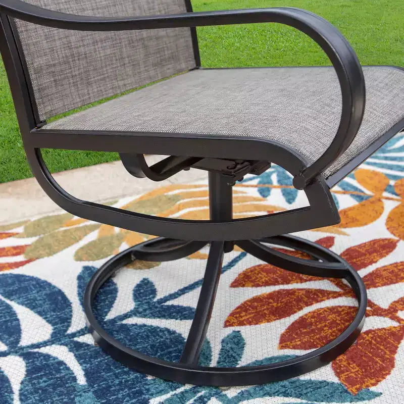 Set da pranzo da 3 pezzi per esterni con tavolino quadrato con foro per ombrellone - Captiva Designs: resistente alle intemperie, comfort ad asciugatura rapida