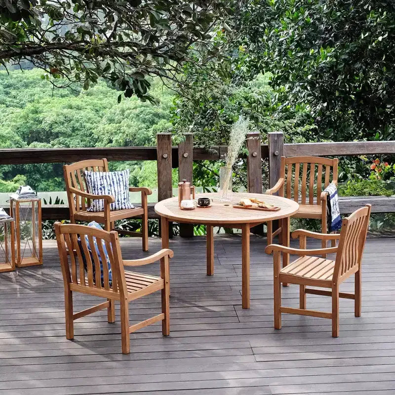 Sonoma Lane Gresham 5pc Teak Wood Outdoor Dining Set - Weather-Resistant