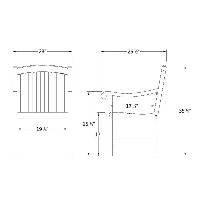 Set da pranzo da esterno Sonoma Lane Gresham 5 pezzi in legno di teak - Resistente alle intemperie