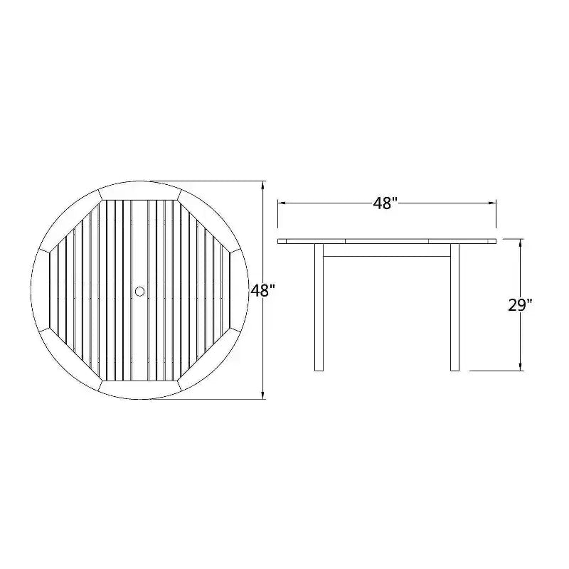 Set da pranzo da esterno Sonoma Lane Gresham 5 pezzi in legno di teak - Resistente alle intemperie