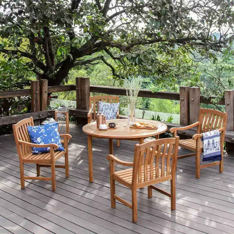 Set da pranzo da esterno Sonoma Lane Gresham 5 pezzi in legno di teak - Resistente alle intemperie