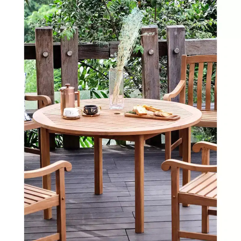 Set da pranzo da esterno Sonoma Lane Gresham 5 pezzi in legno di teak - Resistente alle intemperie