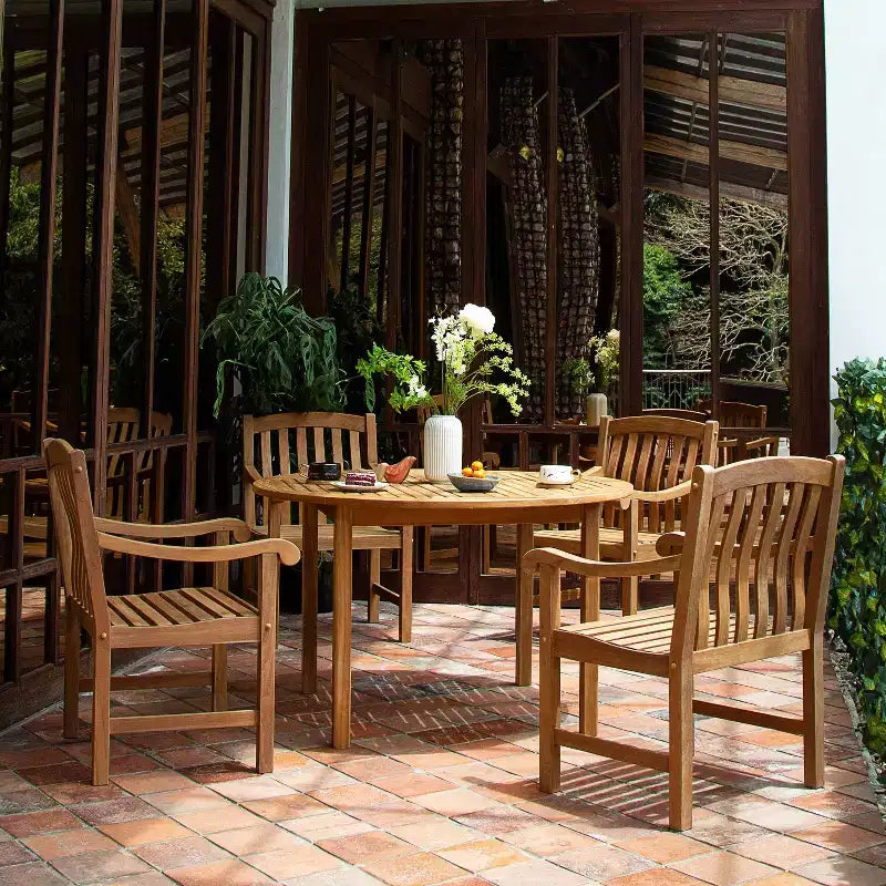 Set da pranzo da esterno Sonoma Lane Gresham 5 pezzi in legno di teak - Resistente alle intemperie