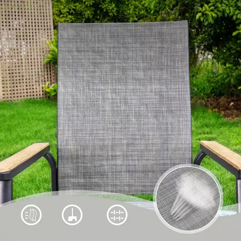 Set da Patio 7 Pezzi con Tavolo in Acciaio e Sedie Sling in Alluminio: Resistente alle Intemperie, Impilabile - Captiva Designs