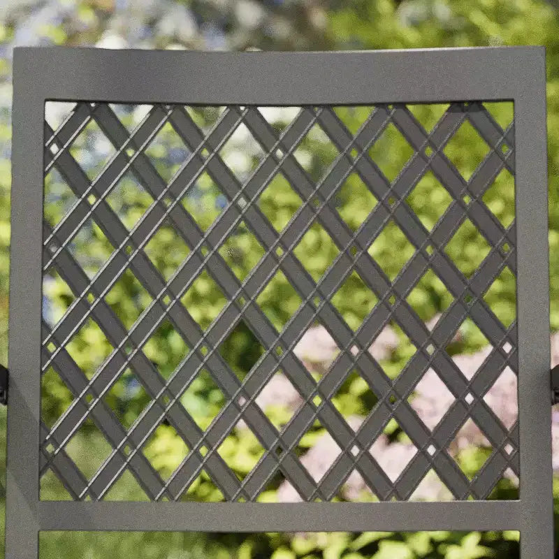 Set da pranzo da esterno 7 pezzi con tavolo rettangolare con foro per ombrellone da 1,57" e sedie in acciaio con braccioli - Nero - Captiva Designs