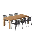 Amazonia Beijo 7pc Rectangular Outdoor Patio Dining Set Black